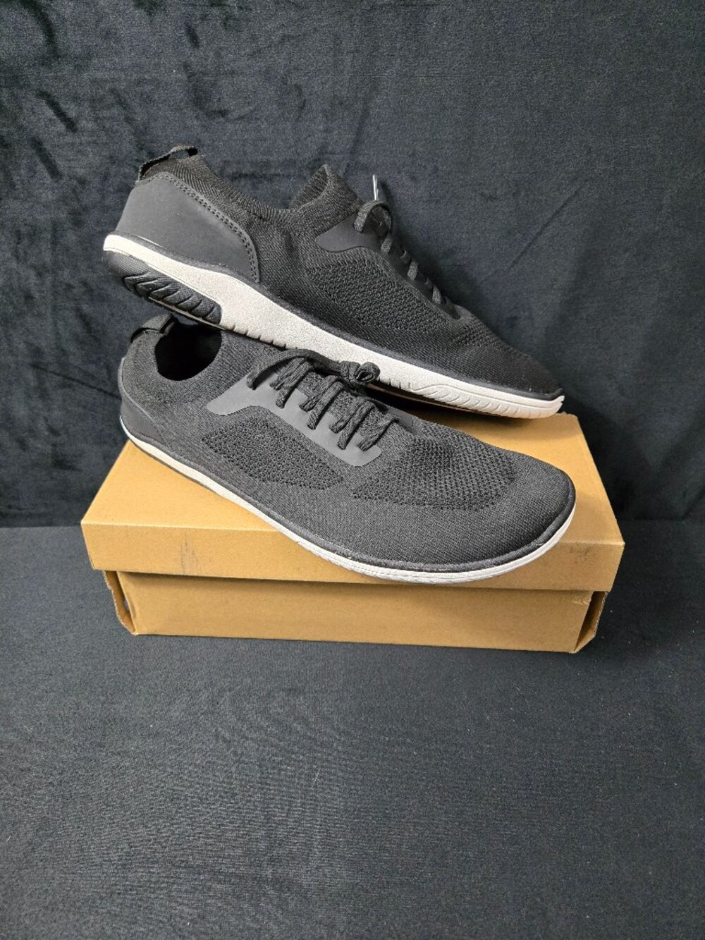 HSQ Black Knit Lace Up Sneakers US 10 EU 43 Casual Walking Shoes New Box